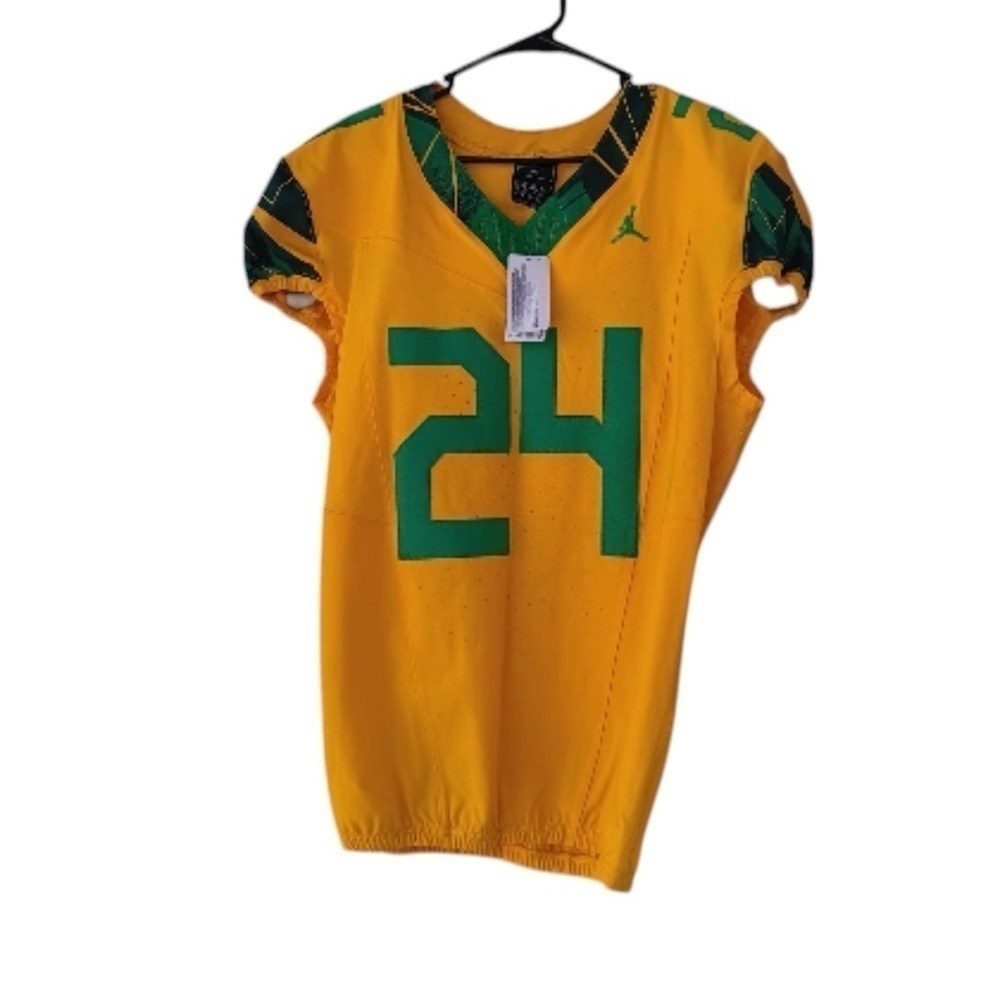 Nike Jordan Oregon Ducks Jersey Yellow/Green Men’s Size: Large Stitched #24 NWT
